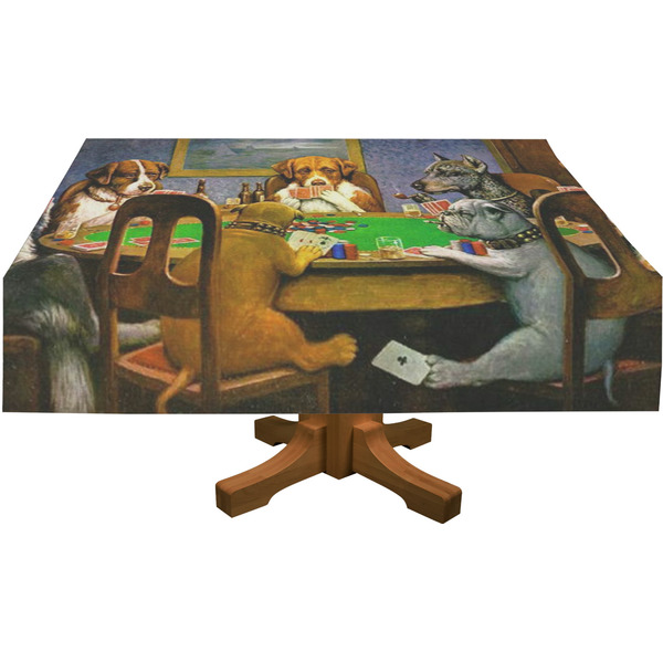 Dogs Playing Poker by C.M.Coolidge Rectangular Tablecloths (Personalized)