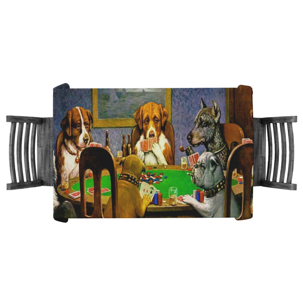 Custom Dogs Playing Poker by C.M.Coolidge Tablecloth - 58"x58"