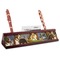 Dogs Playing Poker by C.M.Coolidge Red Mahogany Nameplates with Business Card Holder - Angle