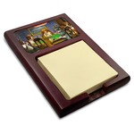 Dogs Playing Poker by C.M.Coolidge Red Mahogany Sticky Note Holder