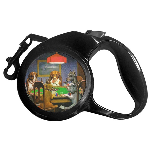 Custom Dogs Playing Poker by C.M.Coolidge Retractable Dog Leash - Large