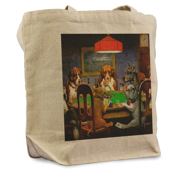 Custom Dogs Playing Poker by C.M.Coolidge Reusable Cotton Grocery Bag