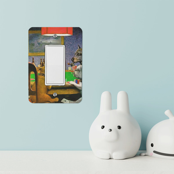 Dogs Playing Poker by C.M.Coolidge Rocker Light Switch Covers - Single - IN CONTEXT