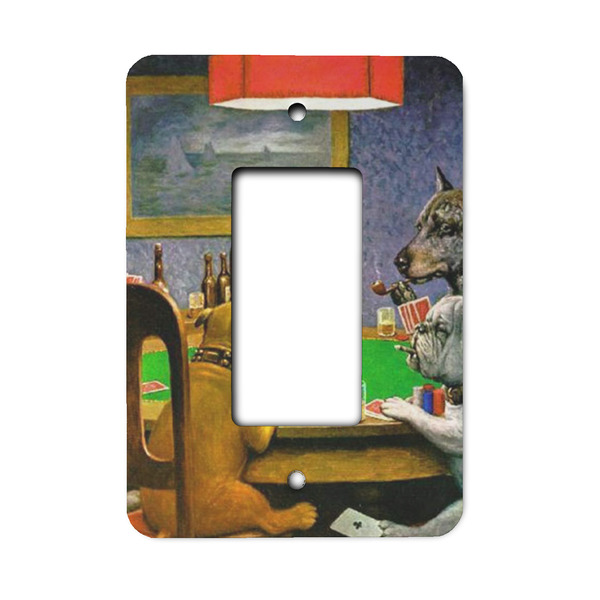 Custom Dogs Playing Poker by C.M.Coolidge Rocker Style Light Switch Cover