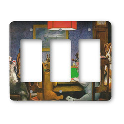 Dogs Playing Poker by C.M.Coolidge Rocker Style Light Switch Cover - Three Switch