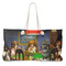 Dogs Playing Poker by C.M.Coolidge Large Rope Tote Bag - Front View