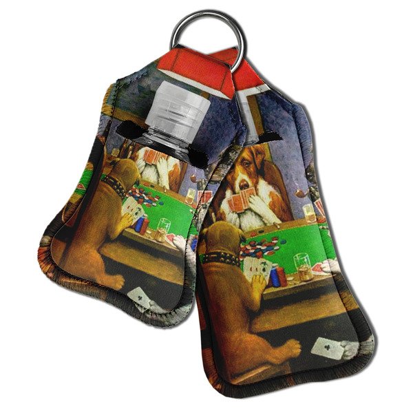 Dogs Playing Poker by C.M.Coolidge Sanitizer Holder Keychain - Both in Case (PARENT)