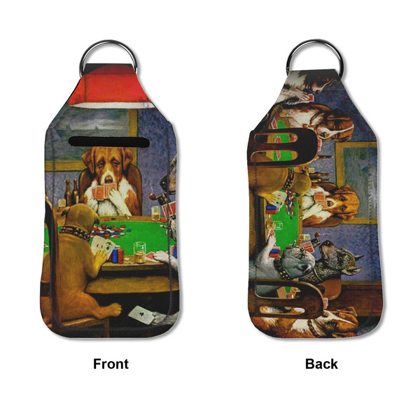 Dogs Playing Poker by C.M.Coolidge Sanitizer Holder Keychain - Large APPROVAL (Flat)
