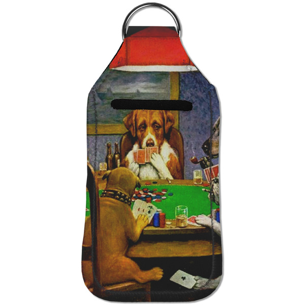 Dogs Playing Poker by C.M.Coolidge Sanitizer Holder Keychain - Large (Front)