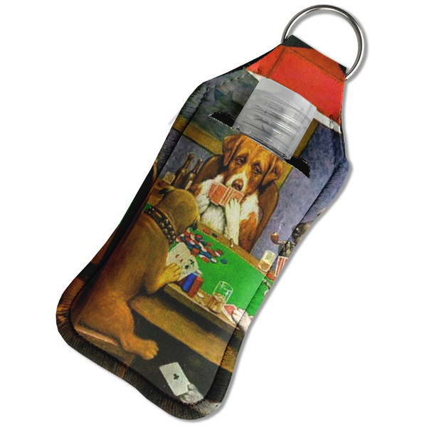 Dogs Playing Poker by C.M.Coolidge Sanitizer Holder Keychain - Large in Case