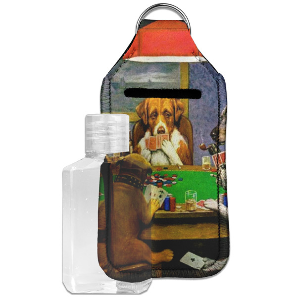 Custom Dogs Playing Poker by C.M.Coolidge Hand Sanitizer & Keychain Holder - Large
