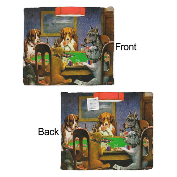 Dogs Playing Poker by C.M.Coolidge Security Blanket - Front & Back View
