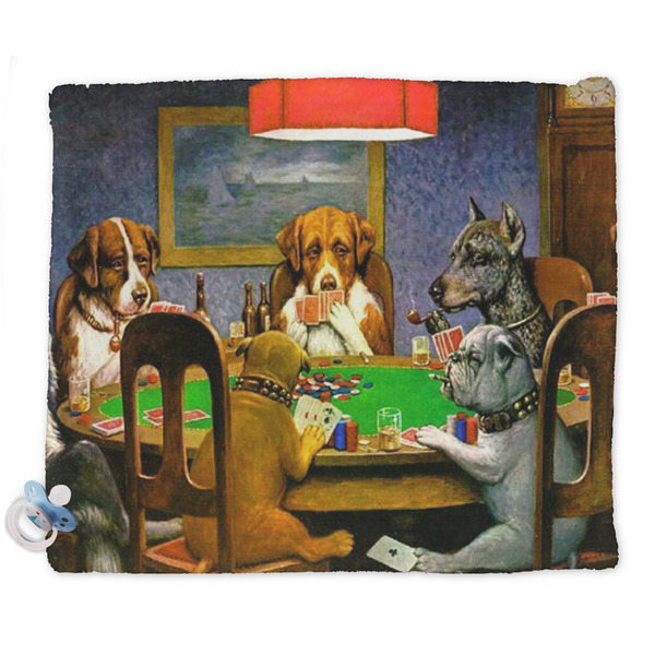 Custom Dogs Playing Poker by C.M.Coolidge Security Blanket - Single Sided