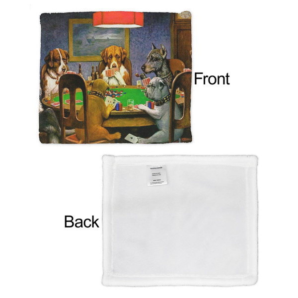 Dogs Playing Poker by C.M.Coolidge Security Blanket - Front & White Back View