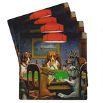 Dogs Playing Poker by C.M.Coolidge Absorbent Stone Coasters - Set of 4