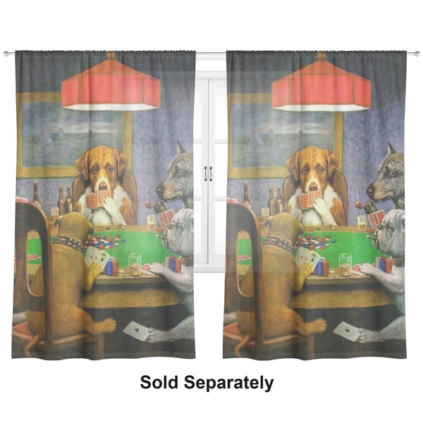 Dogs Playing Poker by C.M.Coolidge Sheer Curtains