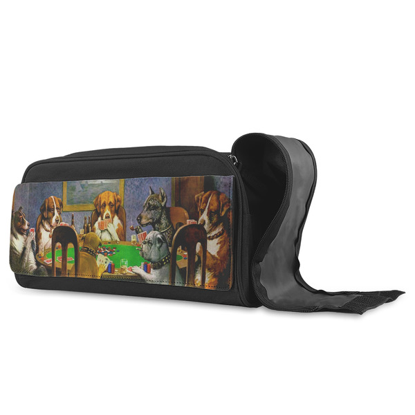 Dogs Playing Poker by C.M.Coolidge Shoe Bags - ANGLE (Open)
