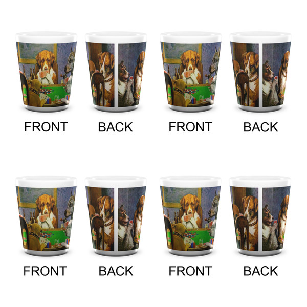Dogs Playing Poker by C.M.Coolidge Shot Glass - White - Set of 4 - APPROVAL