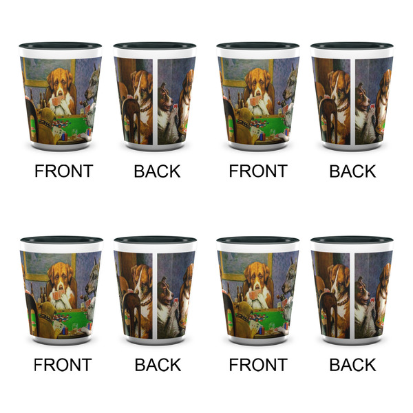 Dogs Playing Poker by C.M.Coolidge Shot Glassess - Two Tone - Set of 4 - APPROVAL
