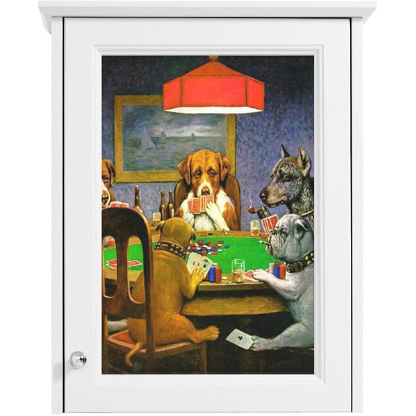 Dogs Playing Poker by C.M.Coolidge Single White Cabinet Decal