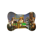 Dogs Playing Poker by C.M.Coolidge Bone Shaped Dog Food Mat (Small)