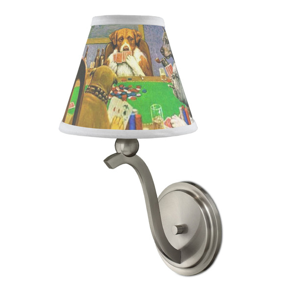 Dogs Playing Poker by C.M.Coolidge Small Chandelier Lamp - LIFESTYLE (on wall lamp)