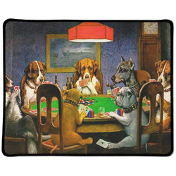 Dogs Playing Poker by C.M.Coolidge Large Gaming Mouse Pad - 12.5" x 10"