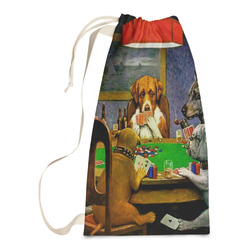 Dogs Playing Poker by C.M.Coolidge Laundry Bags - Small