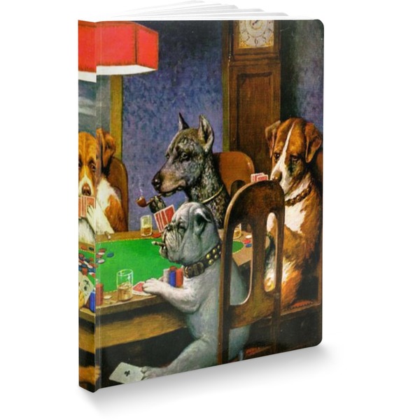 Custom Dogs Playing Poker by C.M.Coolidge Softbound Notebook - 7.25" x 10"