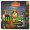 Dogs Playing Poker by C.M.Coolidge Square Rubber Backed Coaster