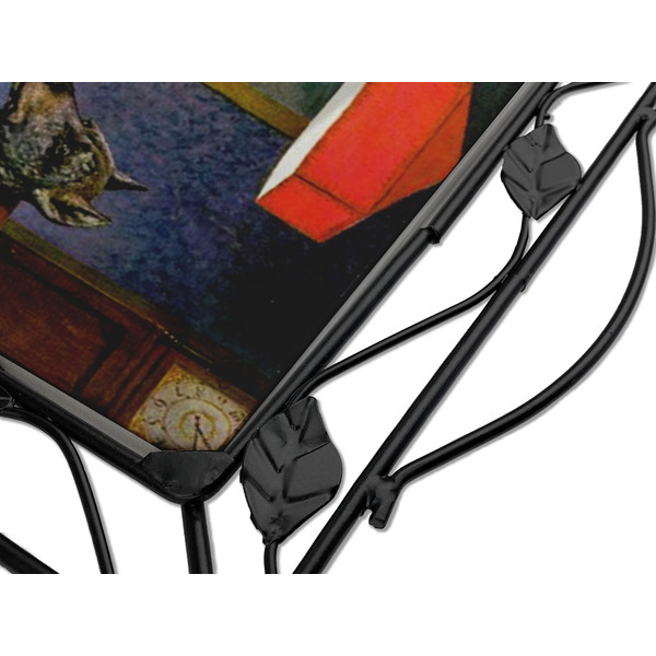 Dogs Playing Poker by C.M.Coolidge Square Trivet - Detail