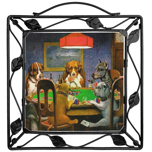 Custom Dogs Playing Poker 1903 C.M.Coolidge Square Trivet
