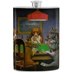 Dogs Playing Poker 1903 C.M.Coolidge Stainless Steel Flask