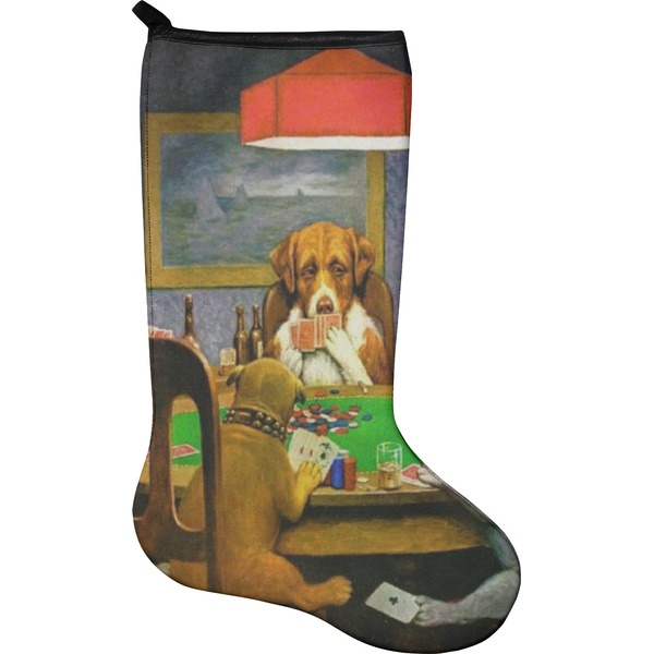 Custom Dogs Playing Poker by C.M.Coolidge Holiday Stocking - Neoprene