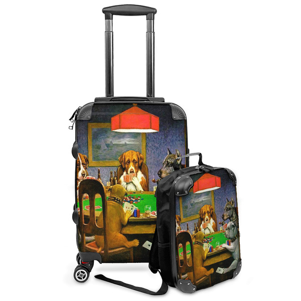 Custom Dogs Playing Poker by C.M.Coolidge Kids 2-Piece Luggage Set - Suitcase & Backpack