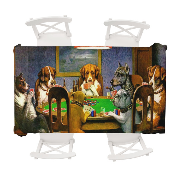 Custom Dogs Playing Poker by C.M.Coolidge Tablecloth - 58"x102"