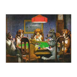 Dogs Playing Poker by C.M.Coolidge Large Tissue Papers Sheets - Lightweight