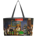 Dogs Playing Poker by C.M.Coolidge Beach Totes Bag - w/ Black Handles