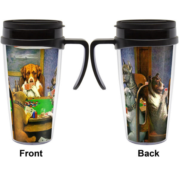 Dogs Playing Poker by C.M.Coolidge Travel Mug with Black Handle - Approval