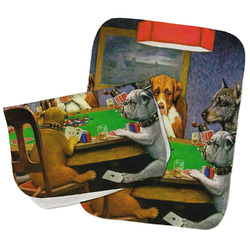 Dogs Playing Poker by C.M.Coolidge Burp Cloths - Fleece - Set of 2