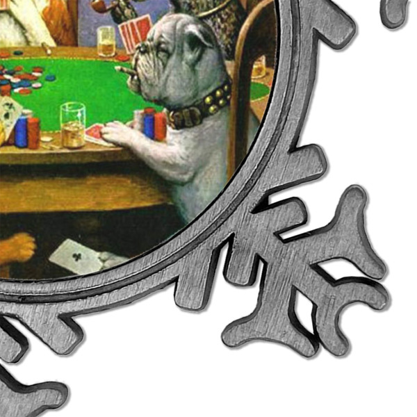 Dogs Playing Poker by C.M.Coolidge Vintage Snowflake - Detail