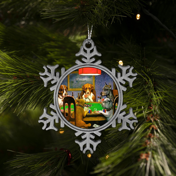 Dogs Playing Poker by C.M.Coolidge Vintage Snowflake - (LIFESTYLE)