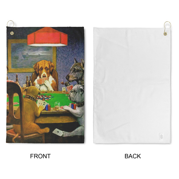 Dogs Playing Poker by C.M.Coolidge Waffle Weave Golf Towel - Approval