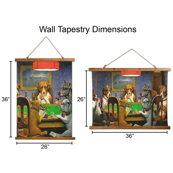 Dogs Playing Poker by C.M.Coolidge Wall Hanging Tapestries - Parent/Sizing