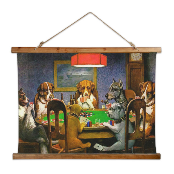 Custom Dogs Playing Poker by C.M.Coolidge Wall Hanging Tapestry - Wide