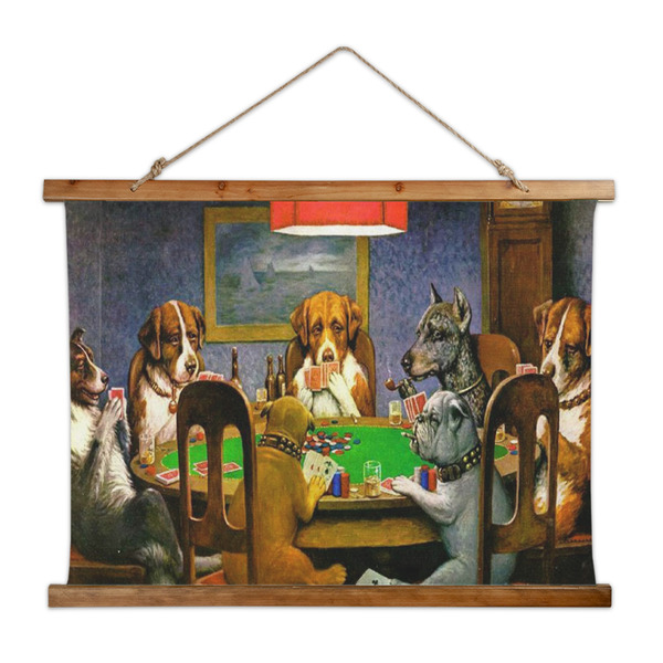Custom Dogs Playing Poker by C.M.Coolidge Wall Hanging Tapestry - Wide