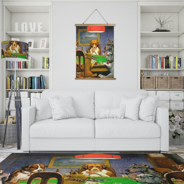 Dogs Playing Poker by C.M.Coolidge Wall Hanging Tapestry - Portrait - IN CONTEXT