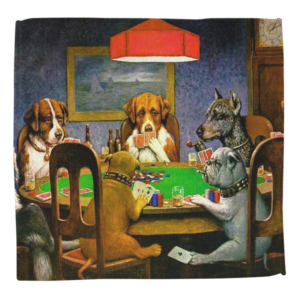Dogs Playing Poker by C.M.Coolidge Washcloth - Front - No Soap