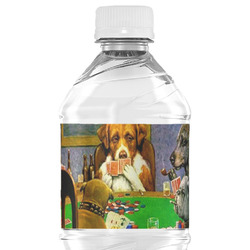 Dogs Playing Poker by C.M.Coolidge Water Bottle Labels - Custom Sized