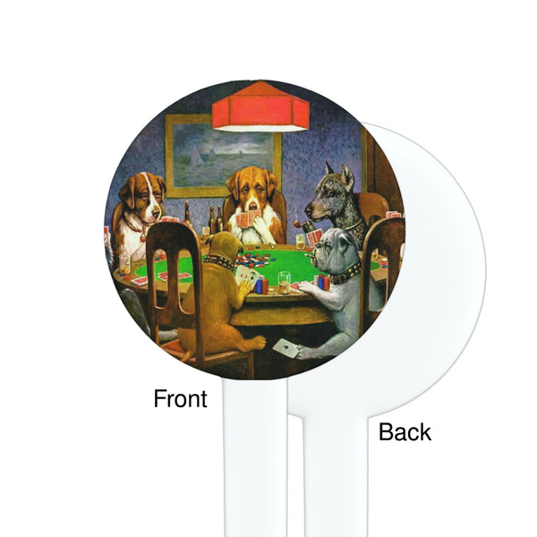 Dogs Playing Poker by C.M.Coolidge White Plastic 7" Stir Stick - Single Sided - Round - Front & Back